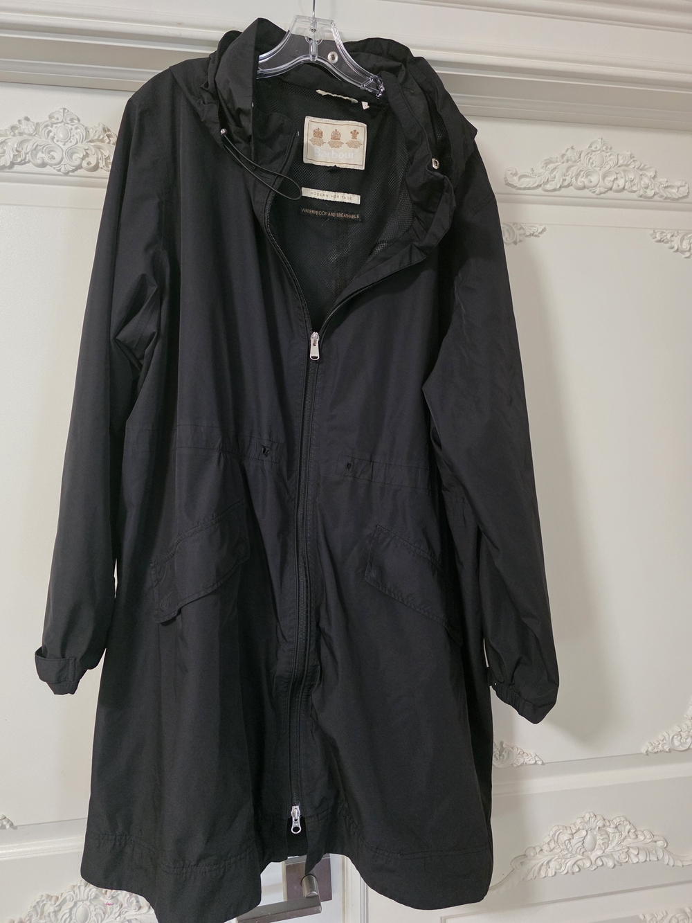 Barbour Black and Cream Labelled Jacket